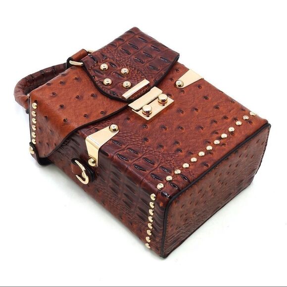 Leopard Boxy Mini Satchel Crossbody Bag - Picture 3 of 6